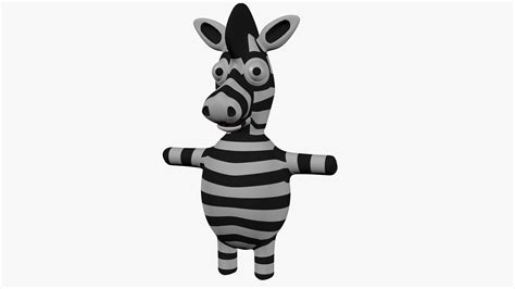 Funny Cartoon Zebra 3d Asset Cgtrader