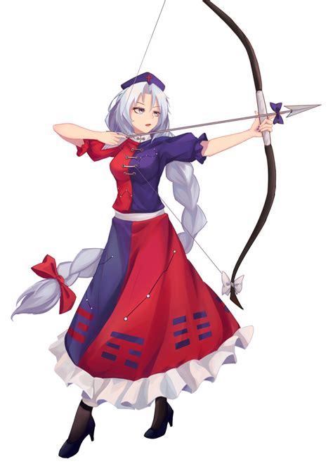 Yongzhe Mei Hong Yagokoro Eirin Touhou Silver Hair Absurdres Highres 1girl Archery Arrow