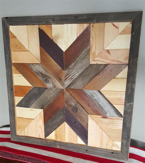 Barn Quilt Dark Star Made With Reclaimed Naturally Weathered Barn