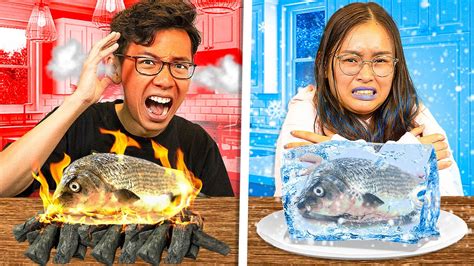 Hot Vs Cold Food Challenge With My Sister Youtube