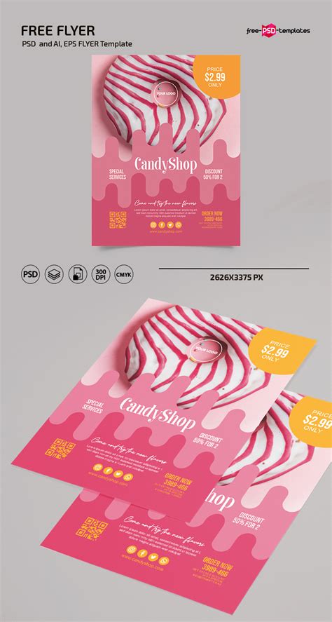 Free Candy Shop Flyer Template In Psd Vector Ai Eps Free Psd