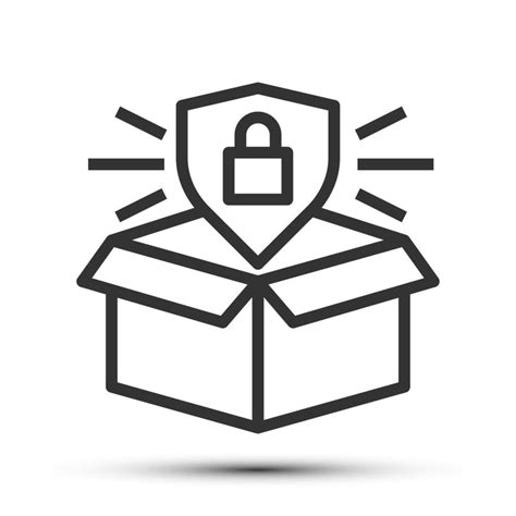 Simple Security Outline Icon Logistic Product Security Related Concept