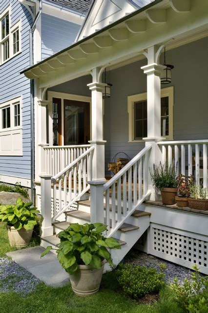 The plastic is etched with a fake grain to look like wood slats to fool you. 18 Great Traditional Front Porch Design Ideas