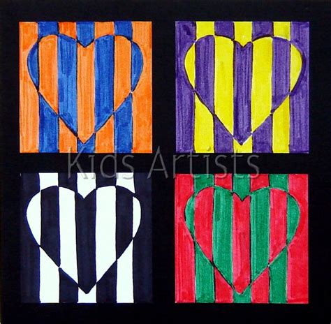 Kids Artists Op Art In Complementary Colours