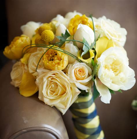 Bridesmaid Bouquet With Tones Of Happy Yellow Flowers L Evantine Design