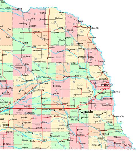 Online Map Of Eastern Nebraska