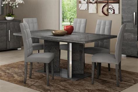 Bought table with 4 chairs and 2 bar stools. Sarah Grey Birch Italian Extending Dining Table + Chairs ...