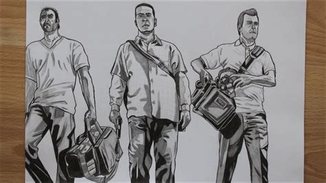 Drawing Of Gta Grand Theft Auto V By Patrickbrown On Deviantart