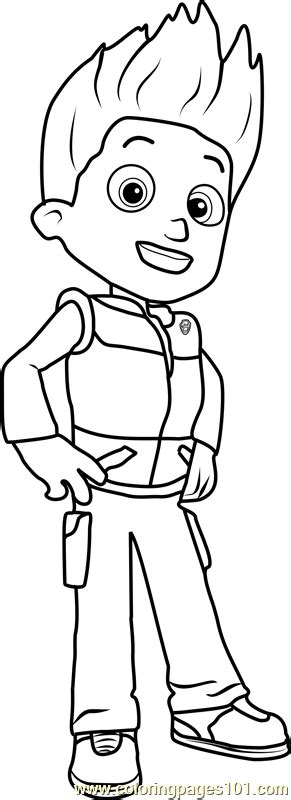 Ryder Coloring Page For Kids Free Paw Patrol Printable Coloring Pages