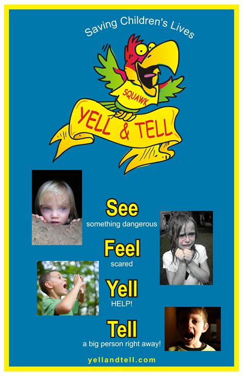 Free Yell And Tell Childrens Safety Teaching Material Downloads