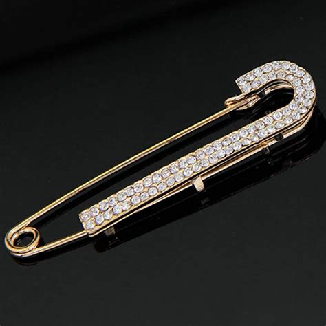 Rhinestones Safety Pin Brooches Bow Large Pins Brooch For Women Dress