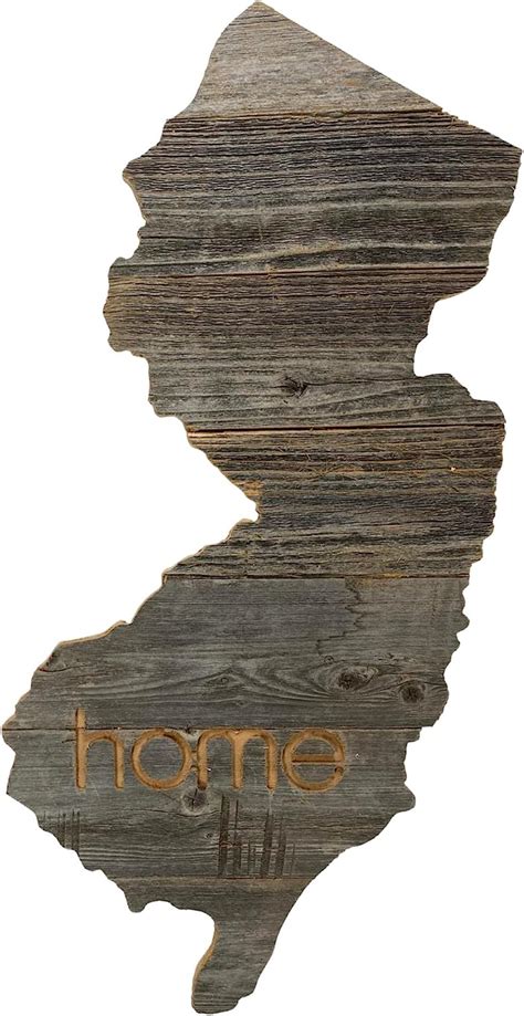 Amazon Com New Jersey Rustic Farmhouse Wood State Sign State Wall