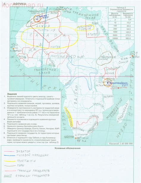 ГДЗ контурные карты по географии 7 класс Курбский Дрофа