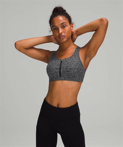 lululemon enlite front zip bra high support a ddd e cups in double dimension starlight black
