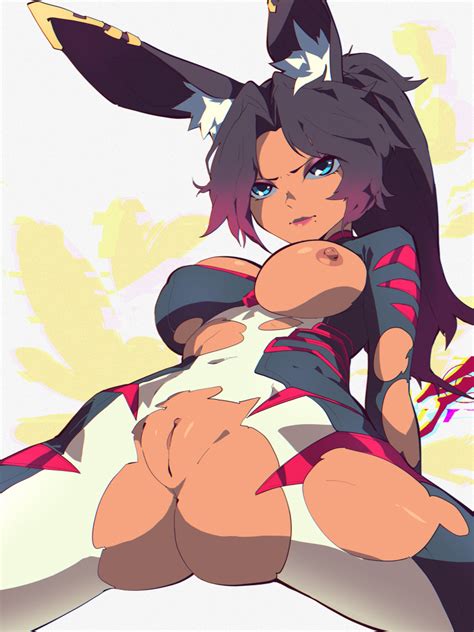 Rule 34 Aetherion Art After Fight Angry Eyes Black Hair Blue Eyes Bunny Ears Bunny Girl