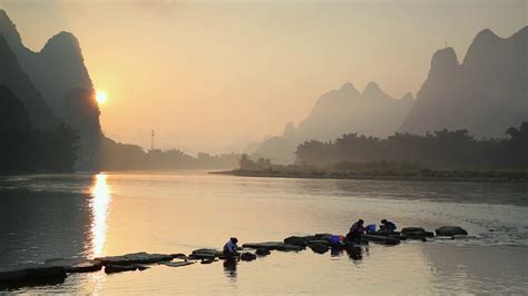 Li River At Dawn Xingping Yangshuo Guangxi Stock Footage Sbv 311110328