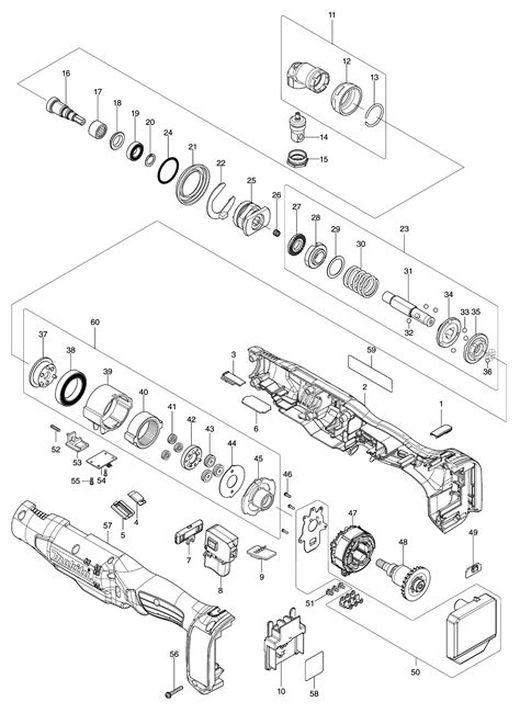 Makita Dfl020f 18 Volt Lxt Cordless Angle Screwdriver Spare Parts SPARE