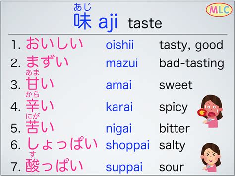 味 aji taste japanese language learn japanese basic japanese words