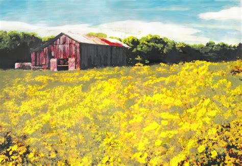 Yellow Spring Fields Maryland G Linsenmayer Fine Art Paintings Prints Landscapes