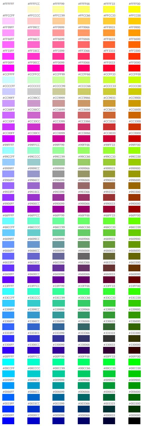 Web Safe Colors Hex Color Codes For Websites Visionefx
