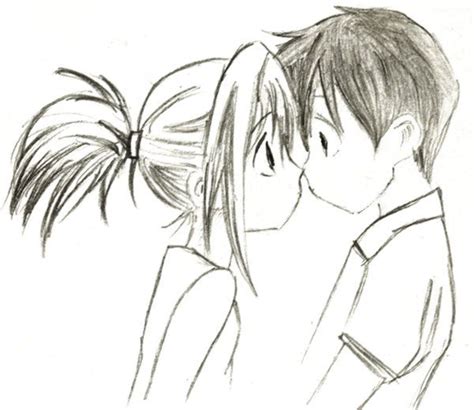 Cuuute Kissing Drawing Cute Couple Drawings Drawings