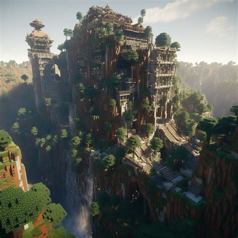 Prompt A Highly Detailed Expansive Modded Minecraft Base Built Into A