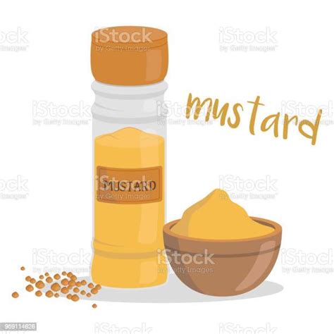 Vector Mustard Illustration Isolated In Cartoon Style Herbs And Species