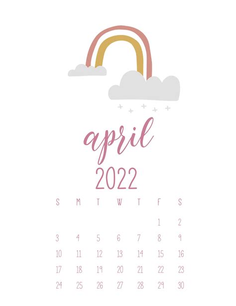 April 2022 Calendar Wallpapers Wallpaper Cave