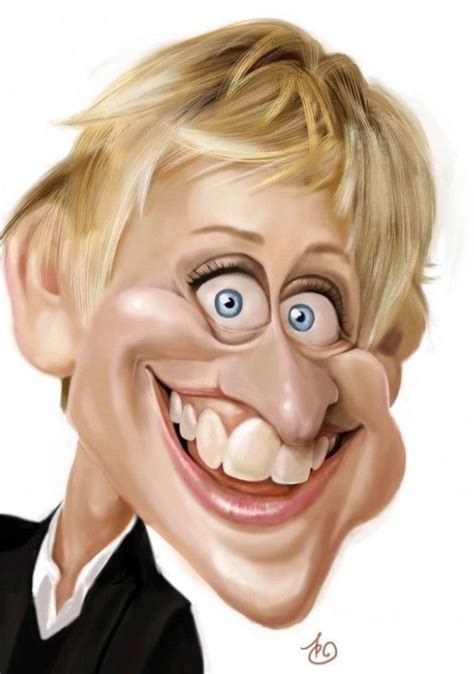 Ellen DeGeneres Cartoon People Cartoon Faces Funny Faces Caricature Sketch Caricature