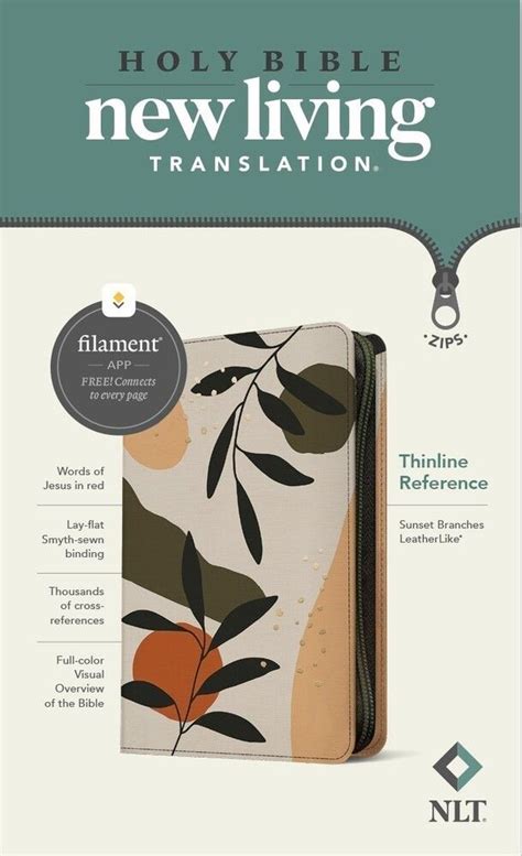 Nlt Large Print Thinline Reference Zipper Bible Filament Enabled
