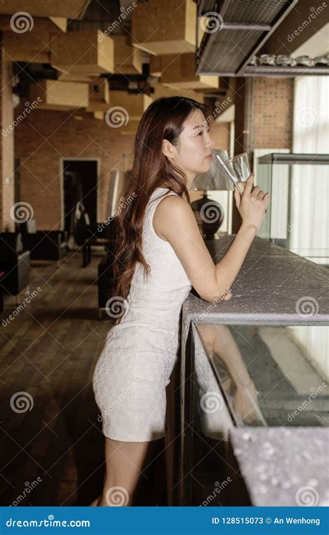 Asian Girls In The Bar Stock Image Image Of Cafe Alone 128515073
