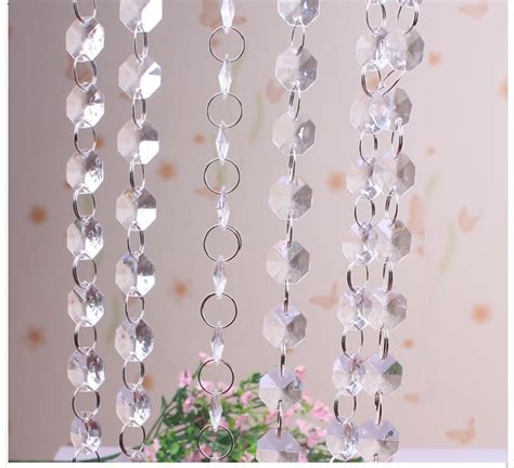 Crystal Hanging Beads Clear Acrylic Bead Garland Chandelier Hanging For