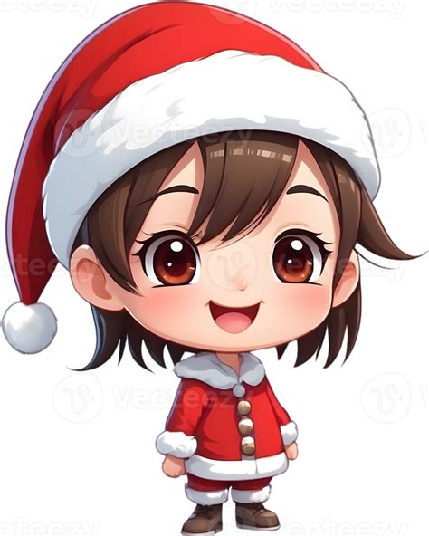 Ai Generated An Anime Girl Wearing A Santa Hat 34731326 Png