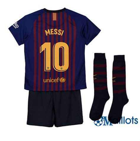 Promo Ensemble Maillot De Football Enfant Barcelone 10 Messi Domicile