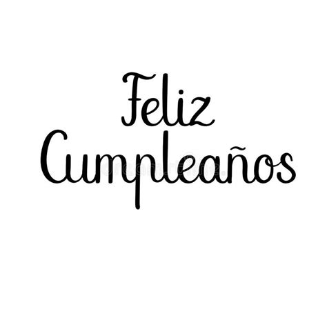 Feliz Cumpleanos Happy Birthday In Spanish Card Stock Vector