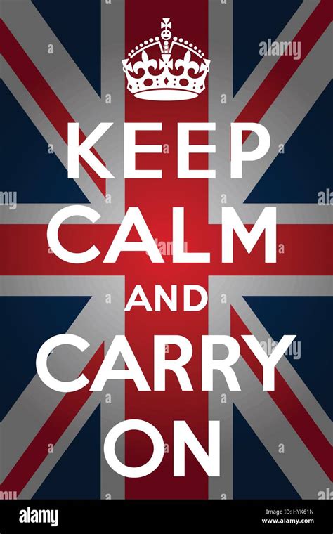 Keep Calm And Carry On Poster With The Union Jack In The Background