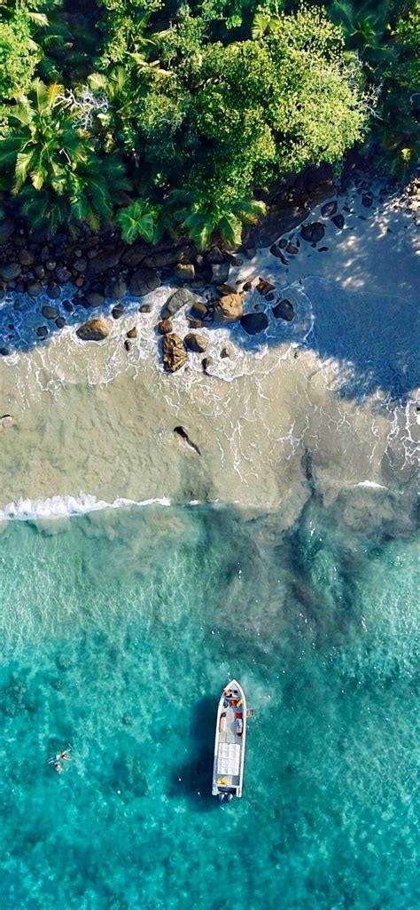 Iphone Wallpaper Silhouette Island Beach Aerial View K Hd In 2020