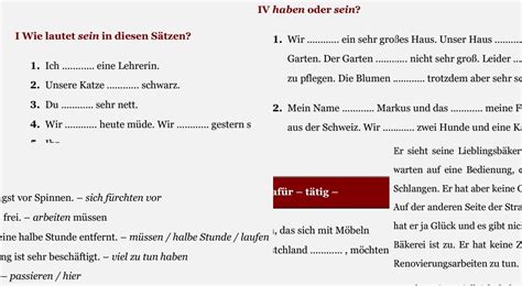 German Worksheets Conjugation And Contexts For Haben And Sein Pdf 6 Pages