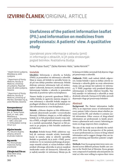 Pdf Use Of Patient Information Leaflets