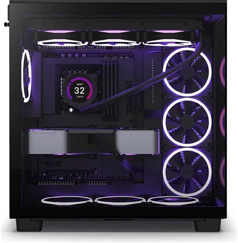 Nzxt H9 Flow Atx Mid Tower Case With Dual Chamber Black Cm H91fb 01