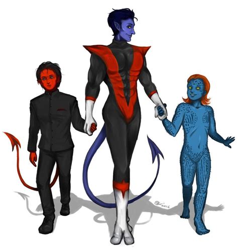It Looks Like Nightcrawler And Mystique And Azazel Lol Noturno Vilãs Herois