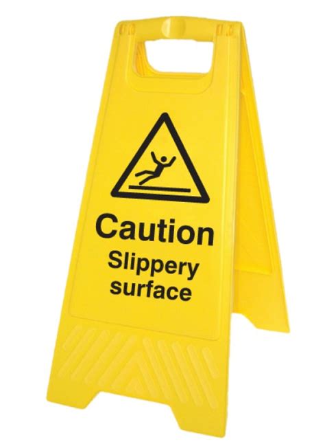 Caution Slippery Surface Self Standing Folding Sign