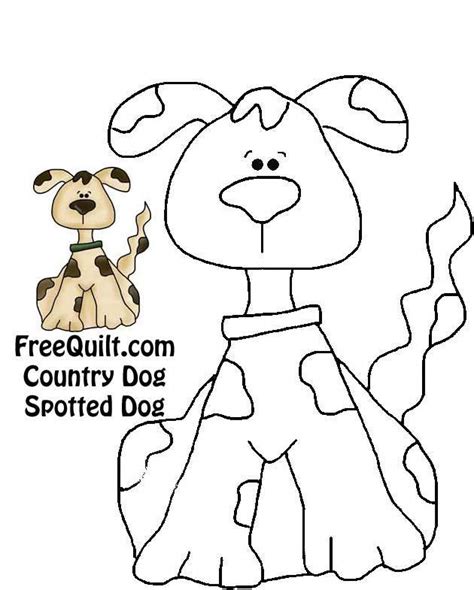 Spotted Dog Template Dog Line Art For Applique Crafts