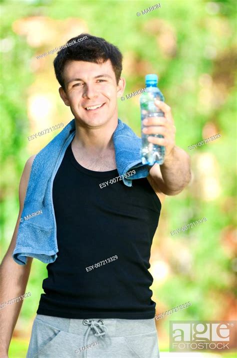 Man Drinking Water After Fitness Exercise Stock Photo Picture And Low