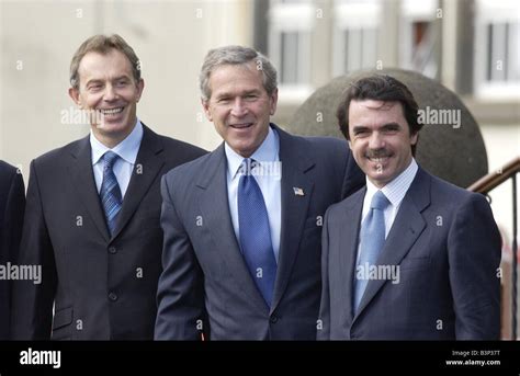 President George Bush 16th March 2003 With British Prime Minister Tony