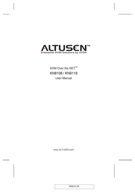 Altusen Kn9108 User Manual Pdf Download Manualslib