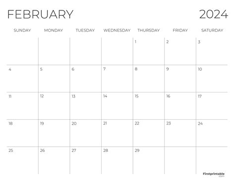 Free Printable Editable And Fillable February Calendars 2024 With