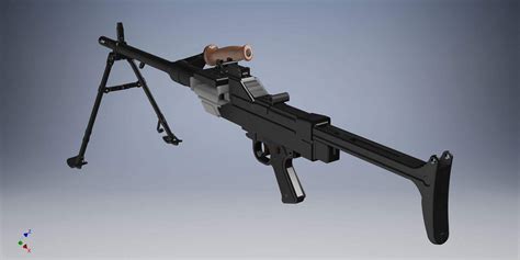 Aa 52 French Light Machine Gun 3d Model By Rullow
