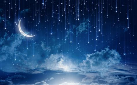 Stars Rain Fantasy Night Wallpapers Hd Desktop And