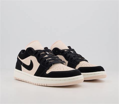 Jordan Air Jordan 1 Low Trainers Black Black Guava Ice Sail Hers Trainers